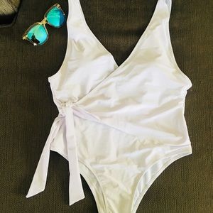 One Piece White Bathing Suit